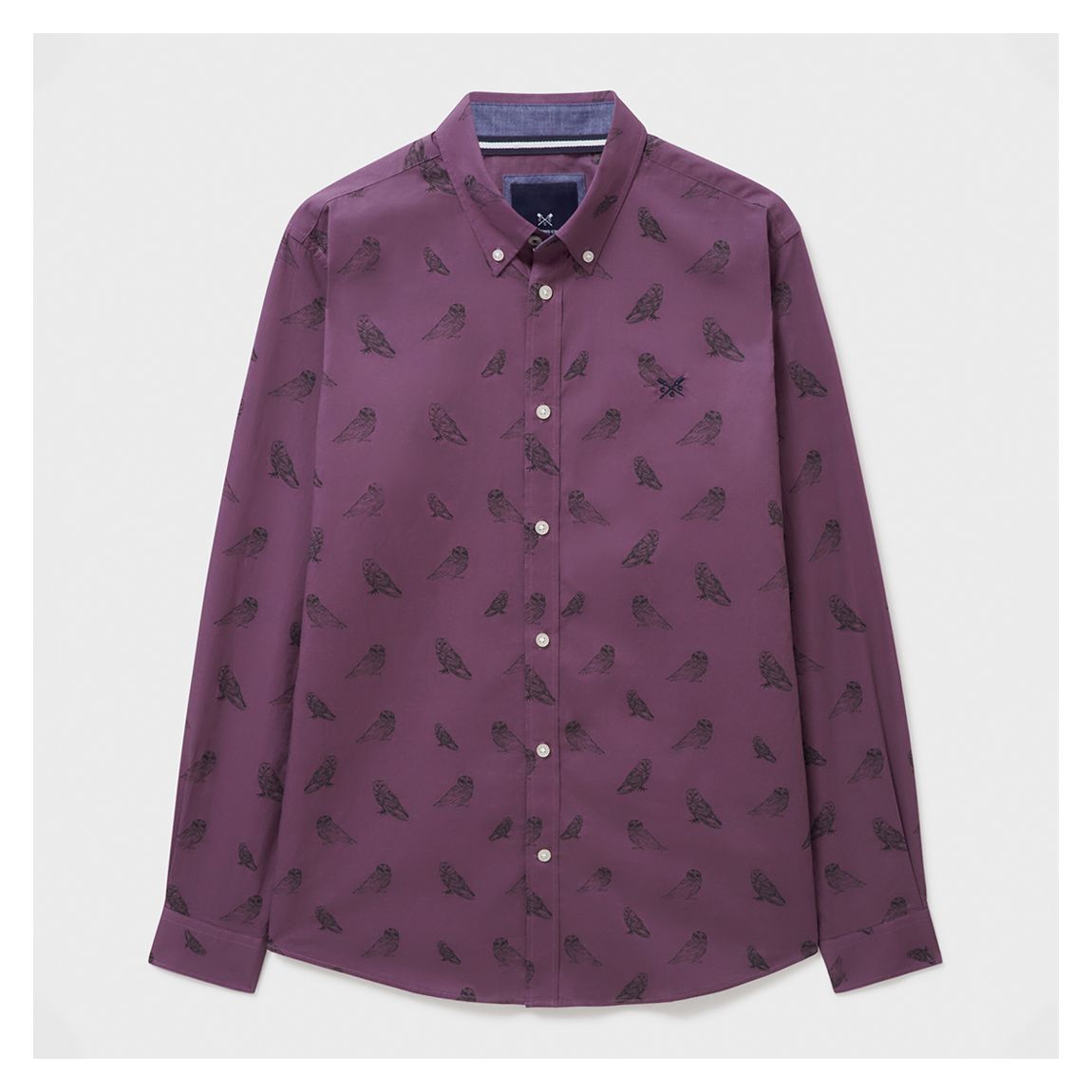 Purple Owl Print Cotton Shirt main product photo