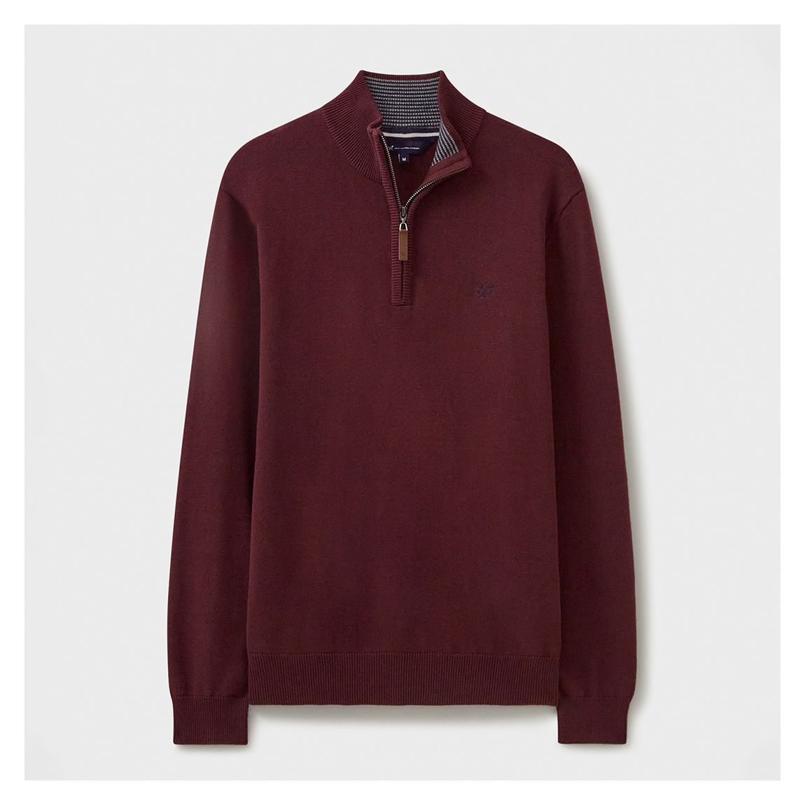 Burgandy Classic 1/2 Zip Cotton Jumper main product photo
