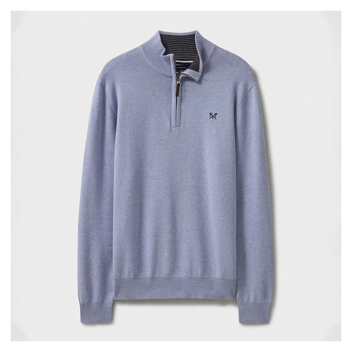 Light Blue Classic 1/2 Zip Cotton Jumper main product photo