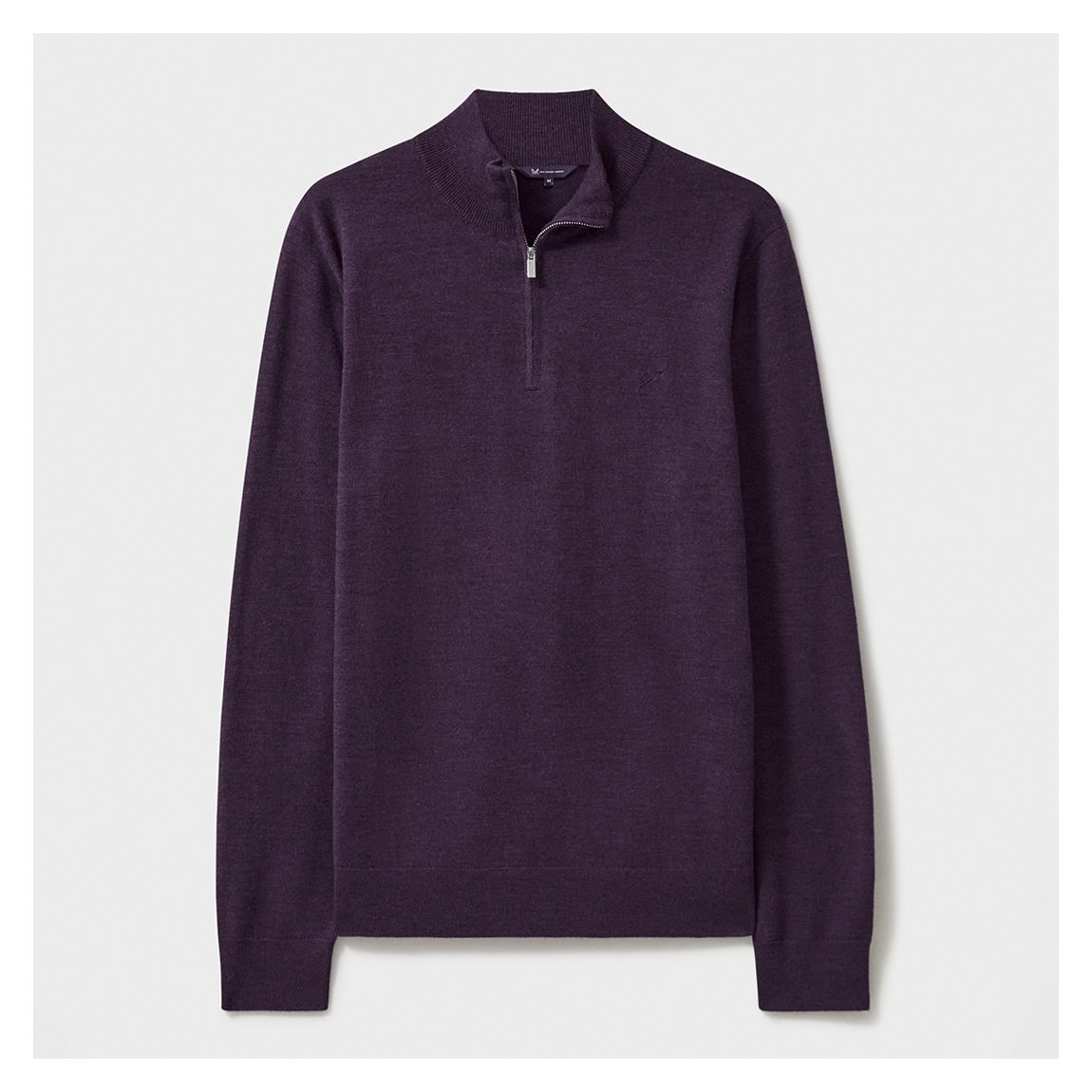 Dark Purple Fine Merino Wool 1/2 Zip Jumper main product photo