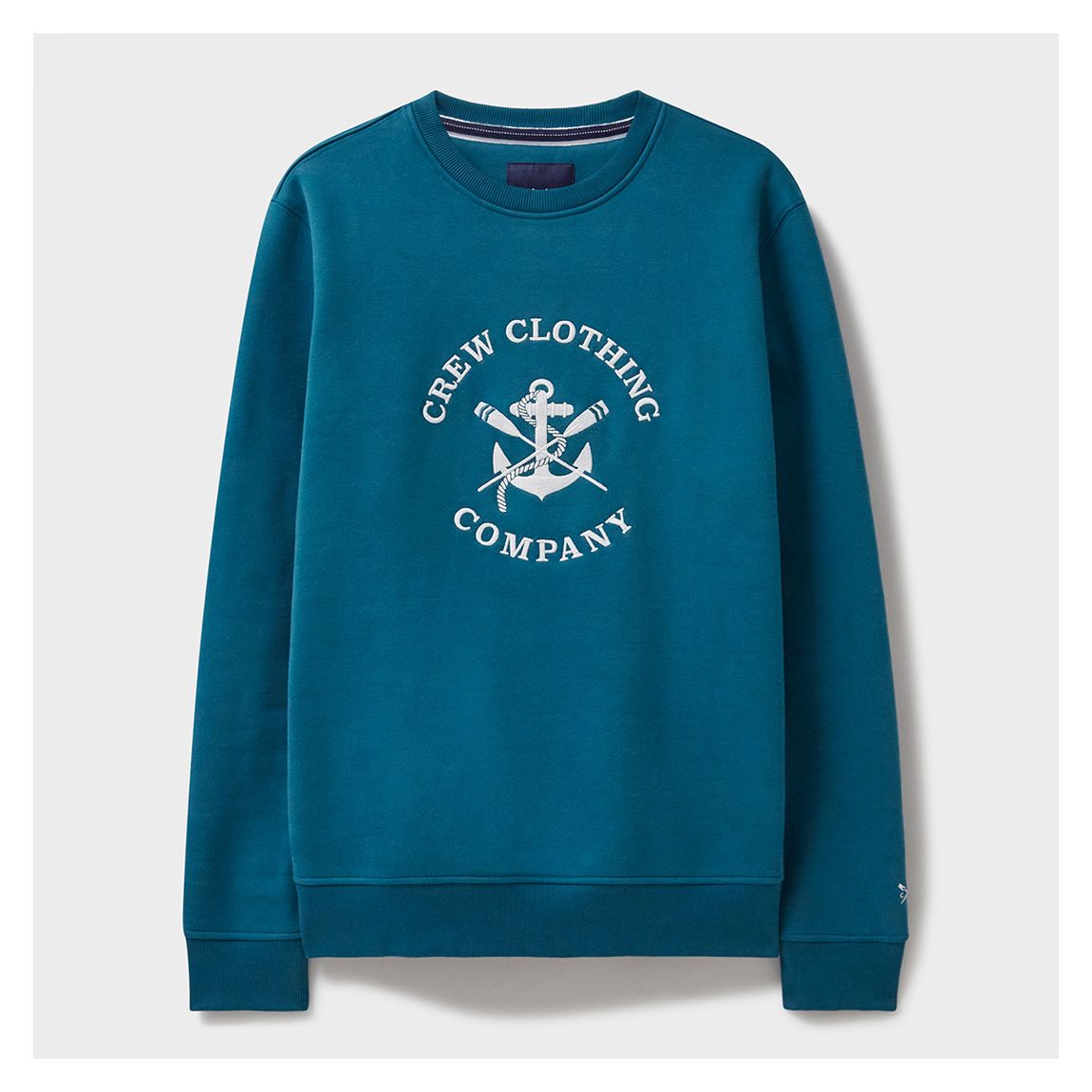 Blue Embroided Graphic Logo Cotton Blend Sweatshirt main product photo