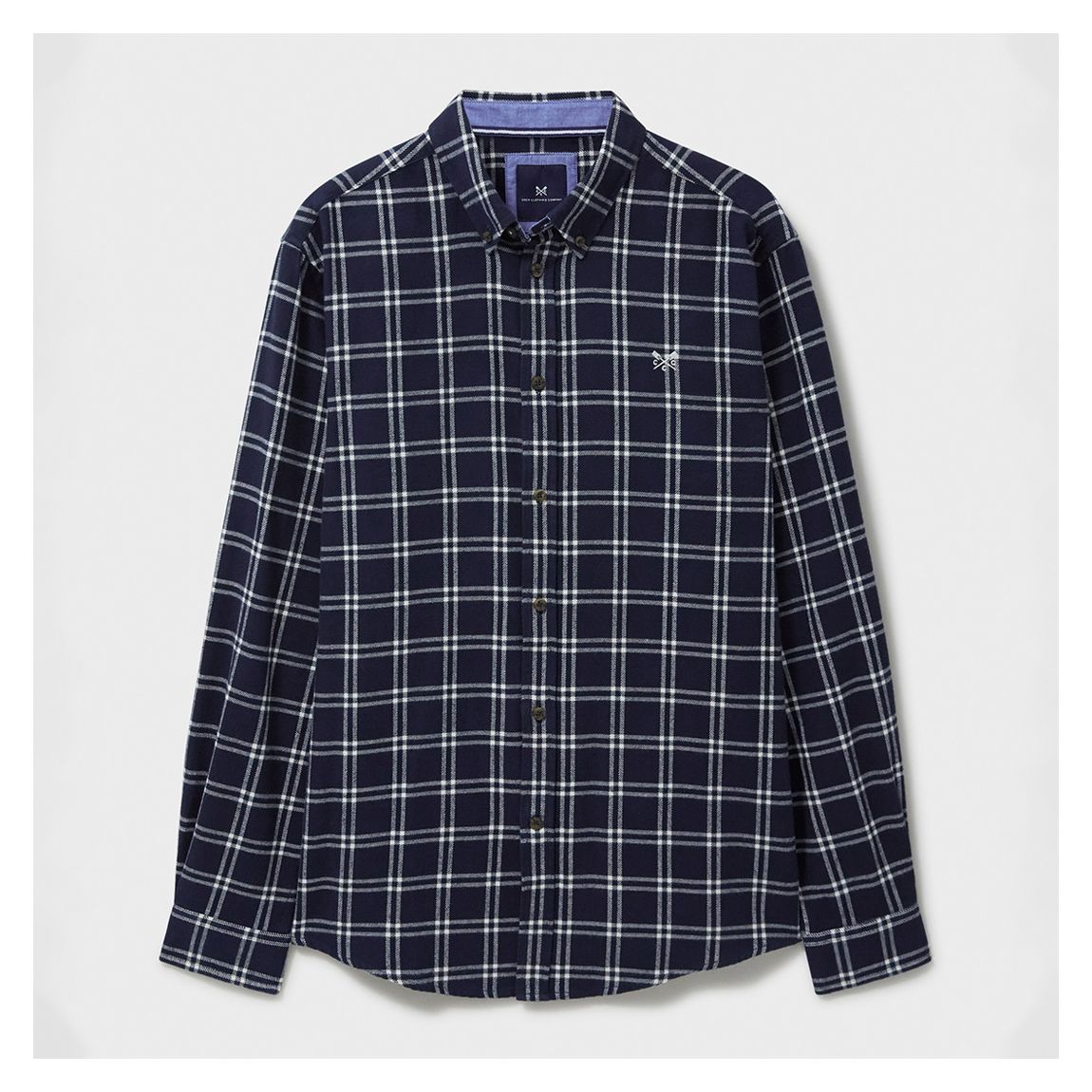 Navy/ White Dandy Check Cotton Flannel Shirt main product photo