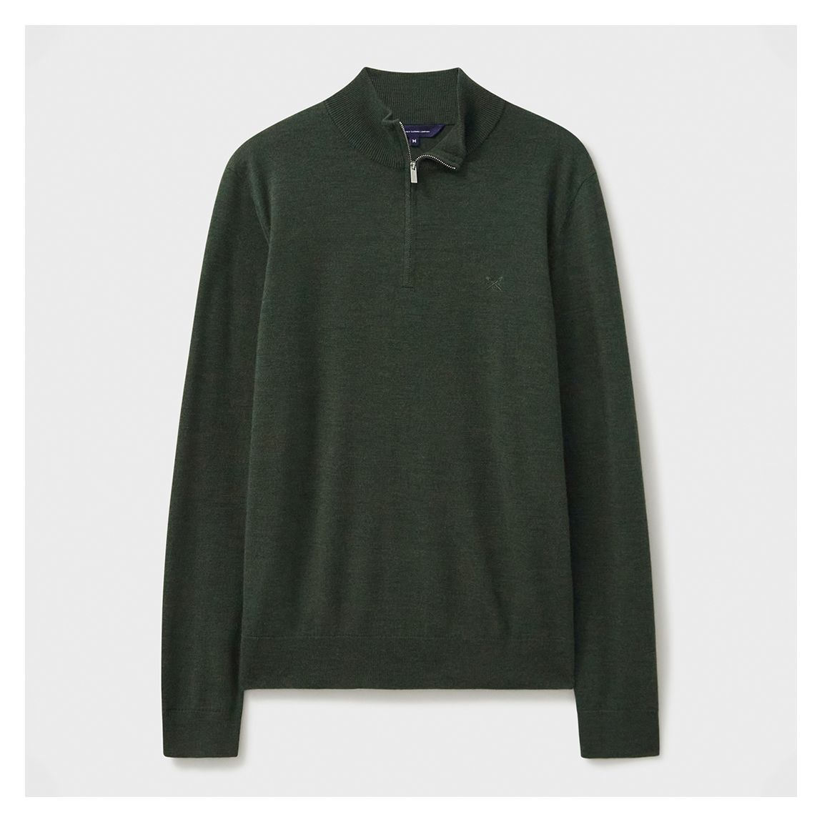 Green Merino Wool 1/2 Zip Jumper main product photo