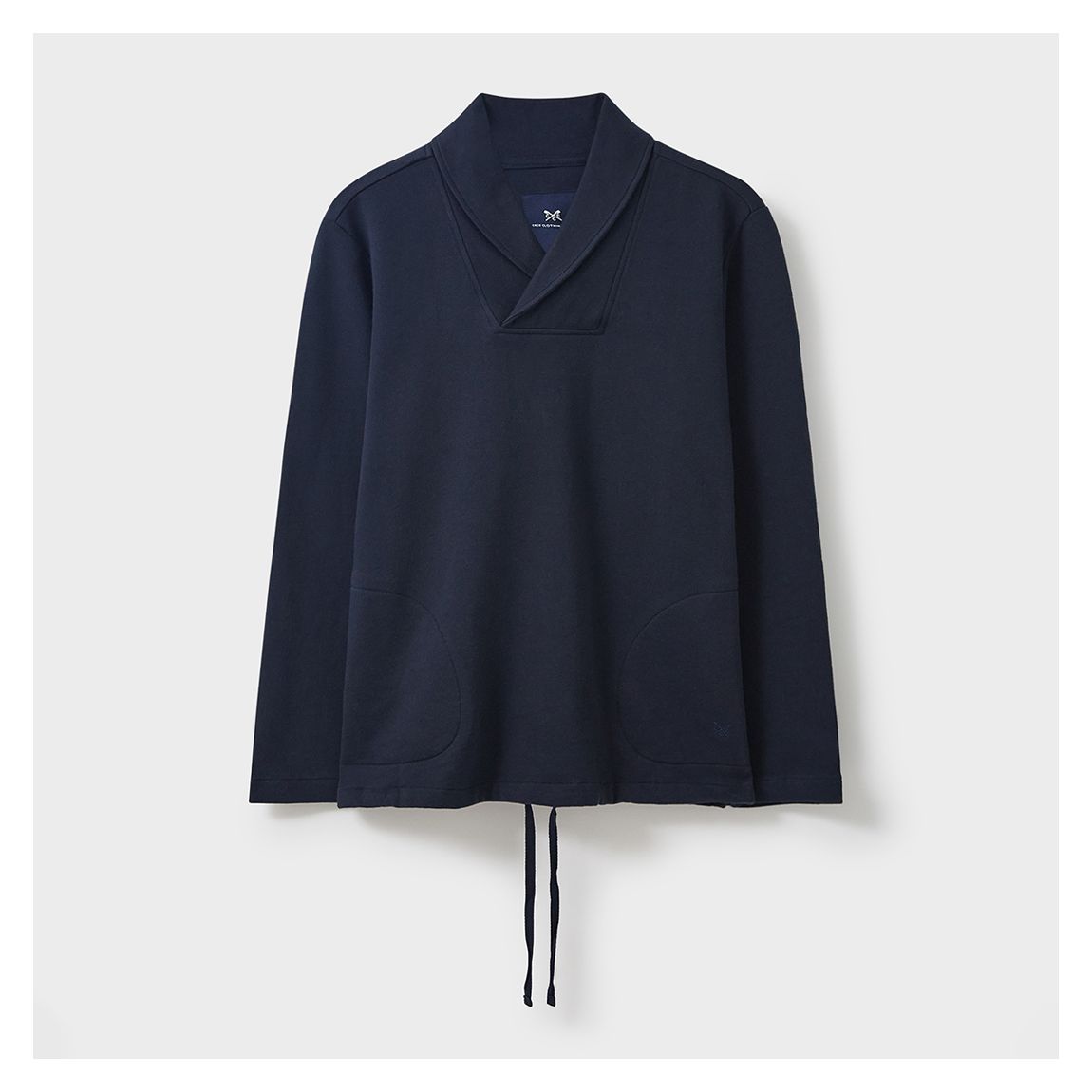 Navy Wrap Neck Cotton Sweatshirt main product photo