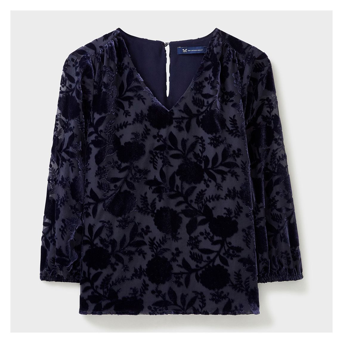 Navy Dorothy Velvet Devoret Blouse main product photo