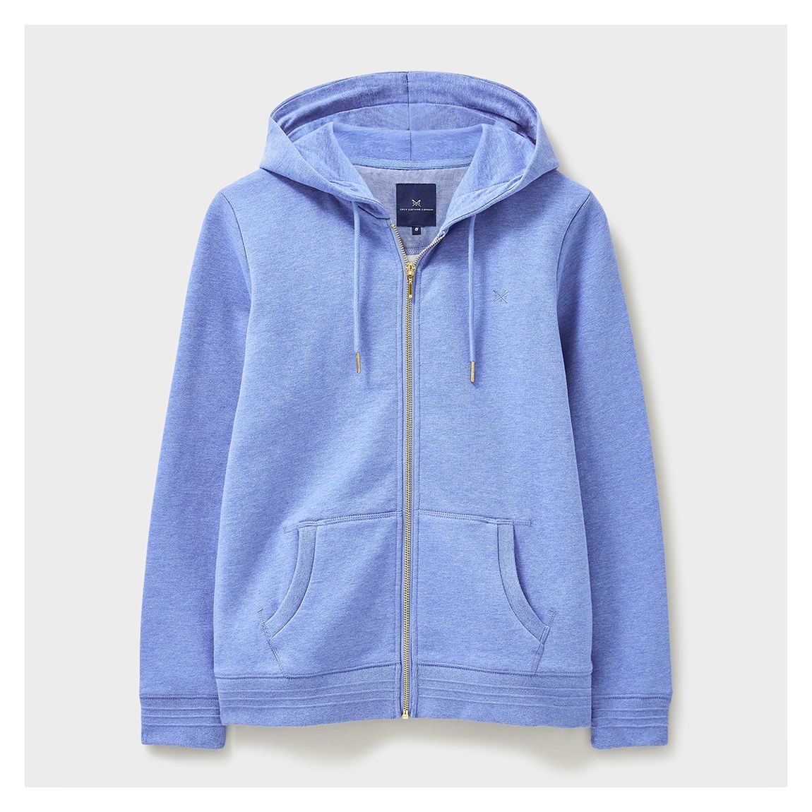 Blue Heritage Zip Through Cotton Blend Hoodie main product photo