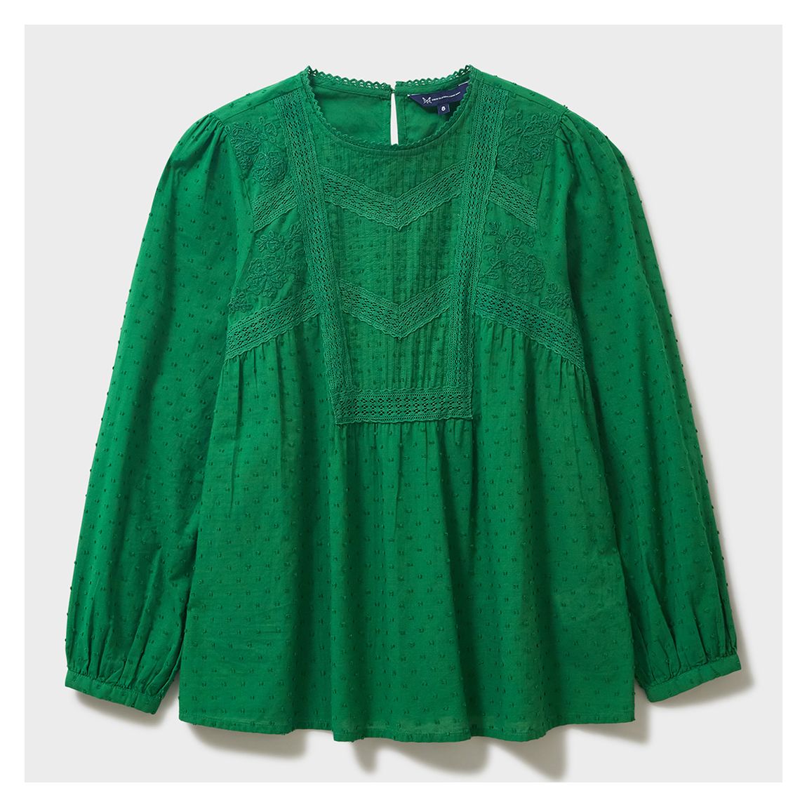 Green Delphine Embroided Cotton Blouse main product photo