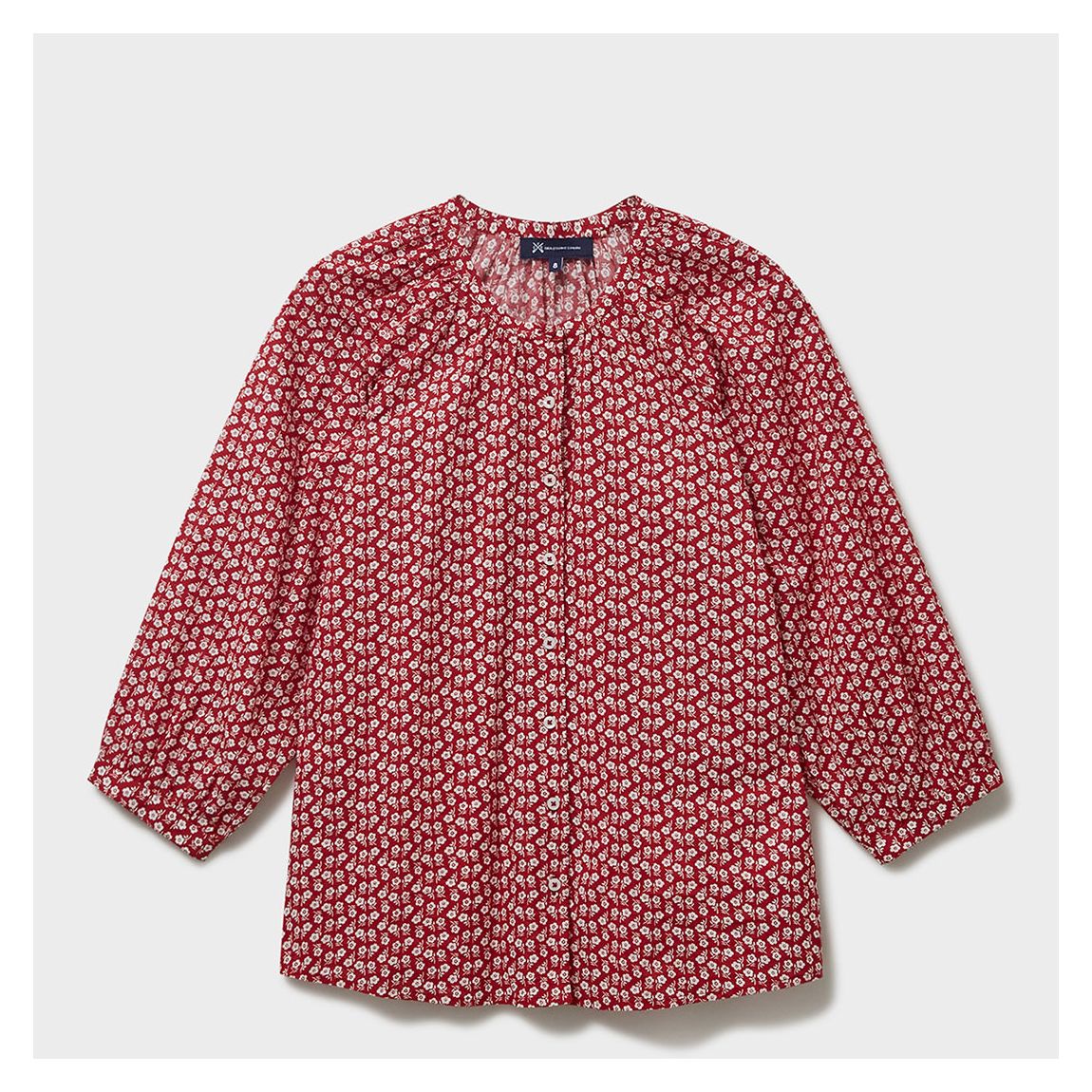 Red Emi Floral Printed Cotton Top main product photo