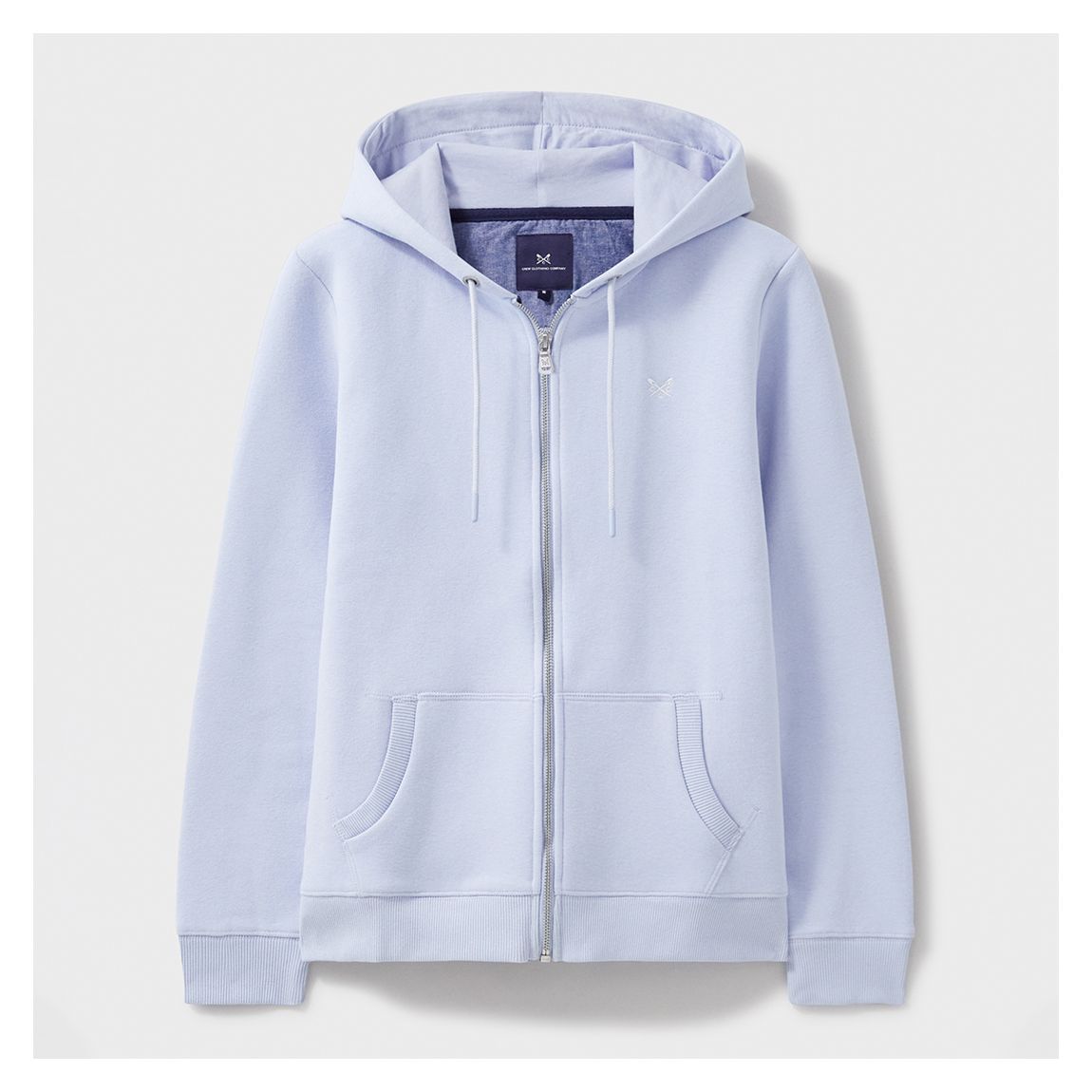 Light Blue Heritage Zip Through Cotton Blend Hoodie main product photo