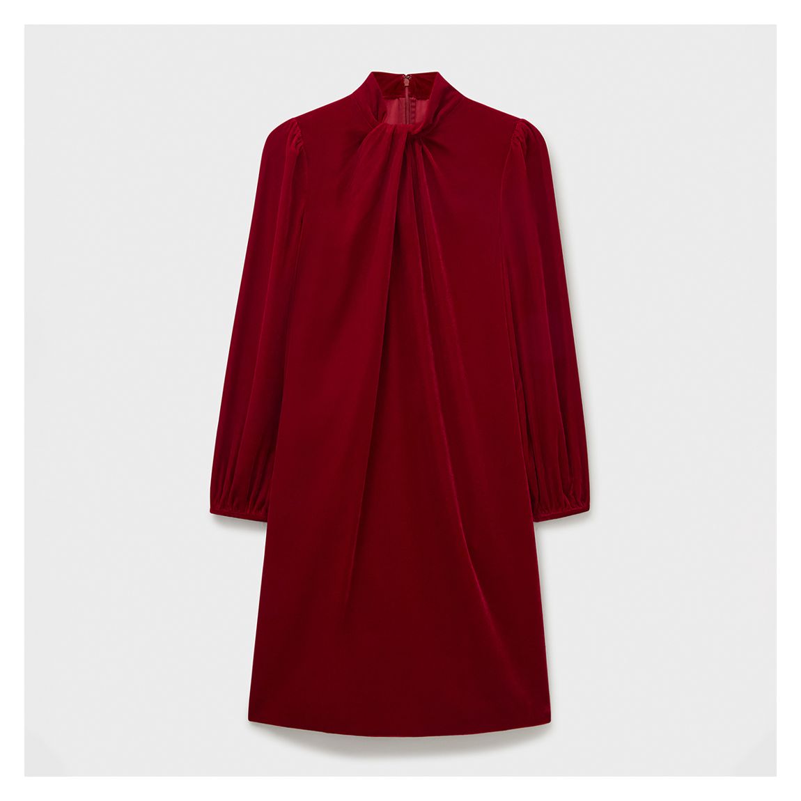 Red Georgia Twist Front Velvet Mini Dress main product photo