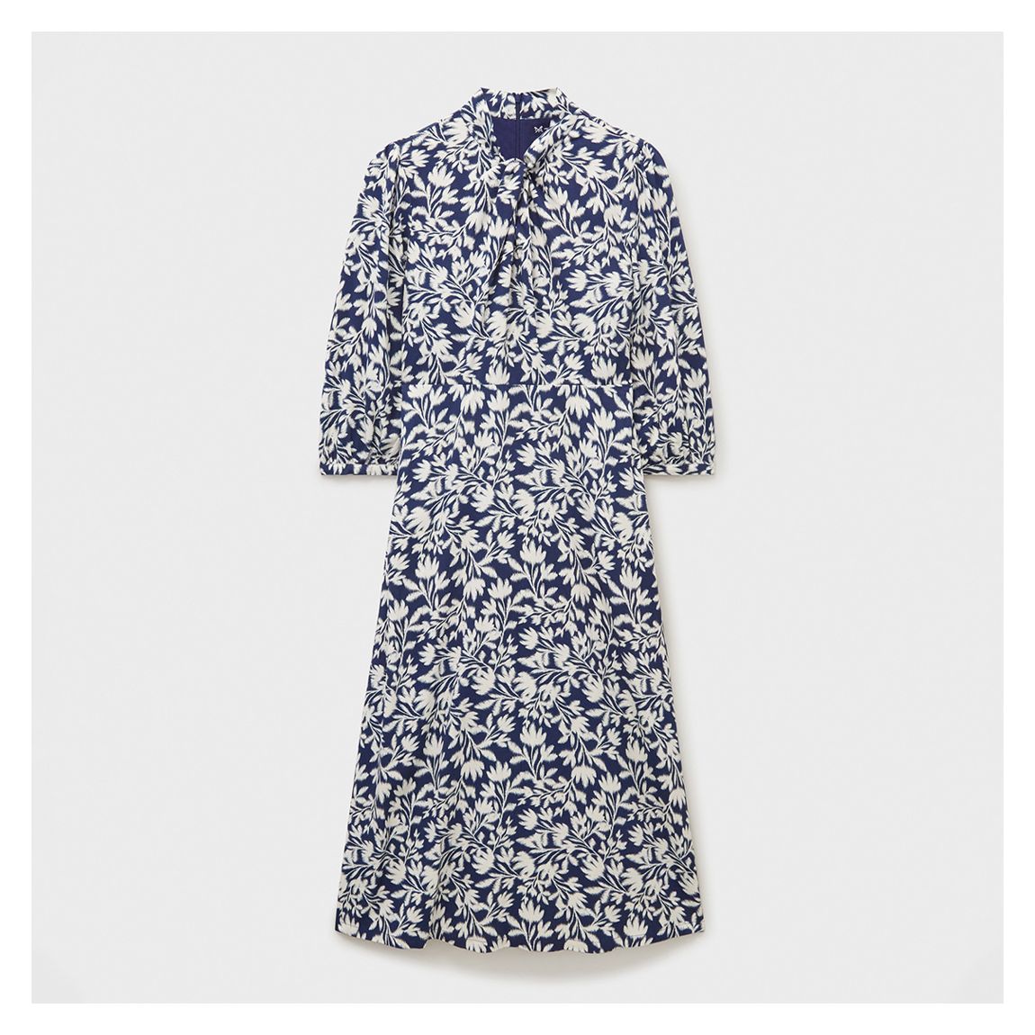 Navy/ White Floral Gia Twist Midi Dress main product photo