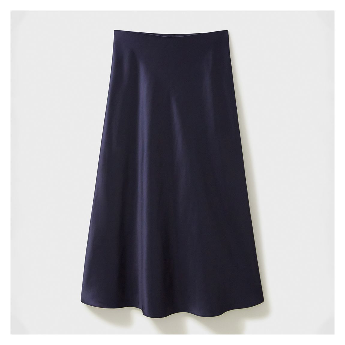 Navy Rowen Satin Slip Midi Skirt main product photo