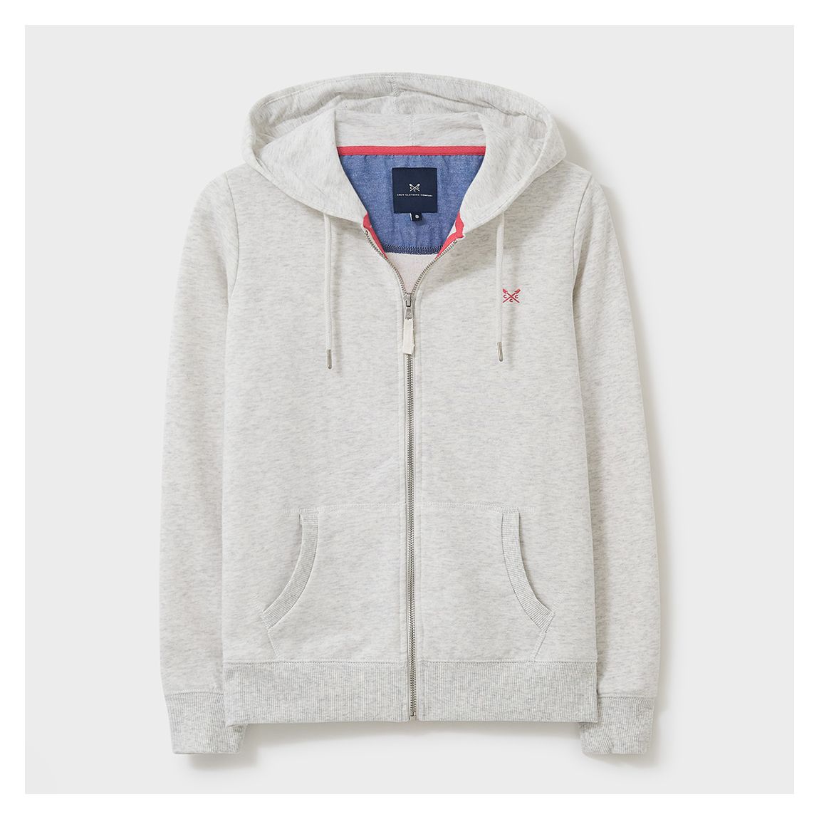 Grey Heritage Zip Through Cotton Blend Hoodie main product photo