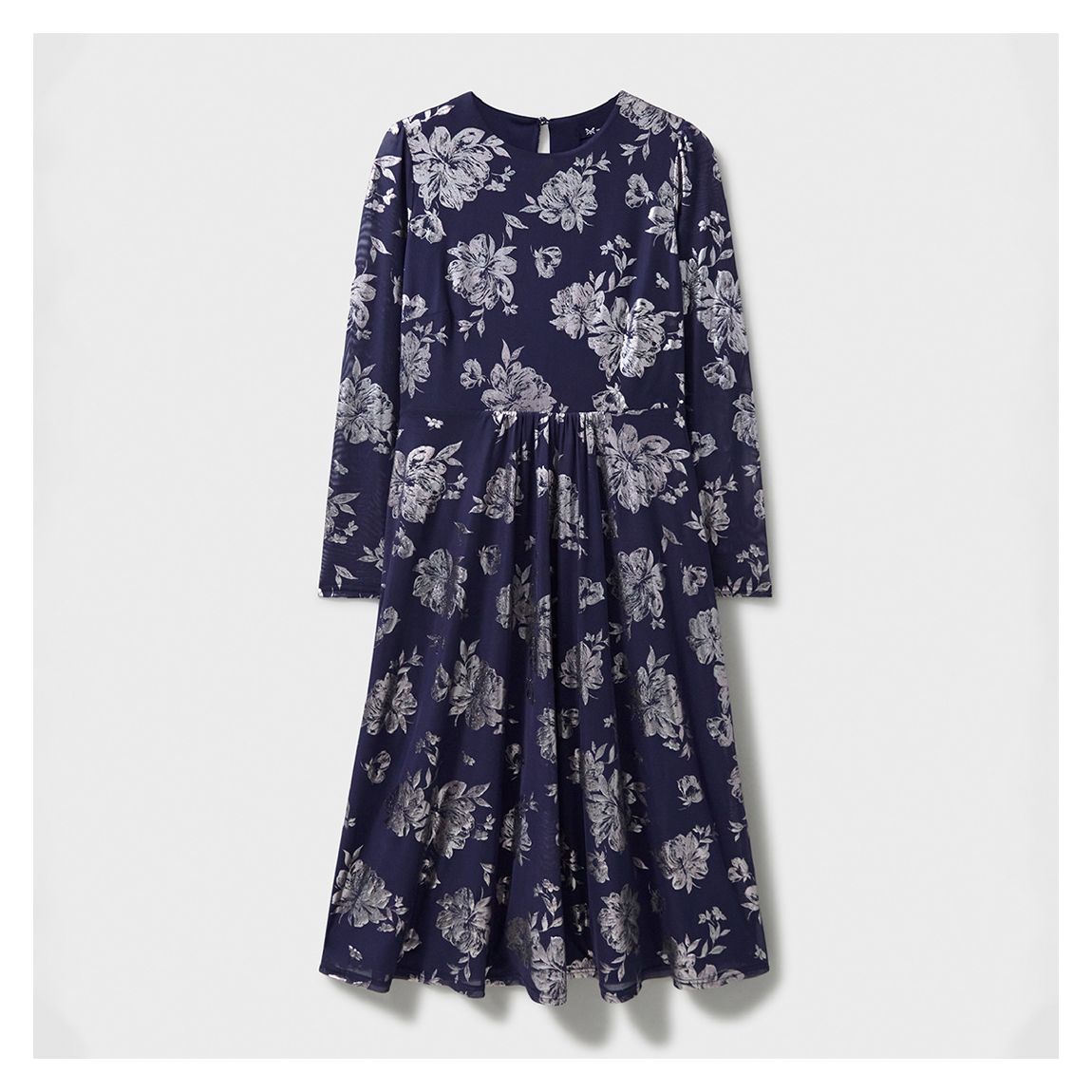 Navy Floral Gillian Tulle Metallic Dress main product photo