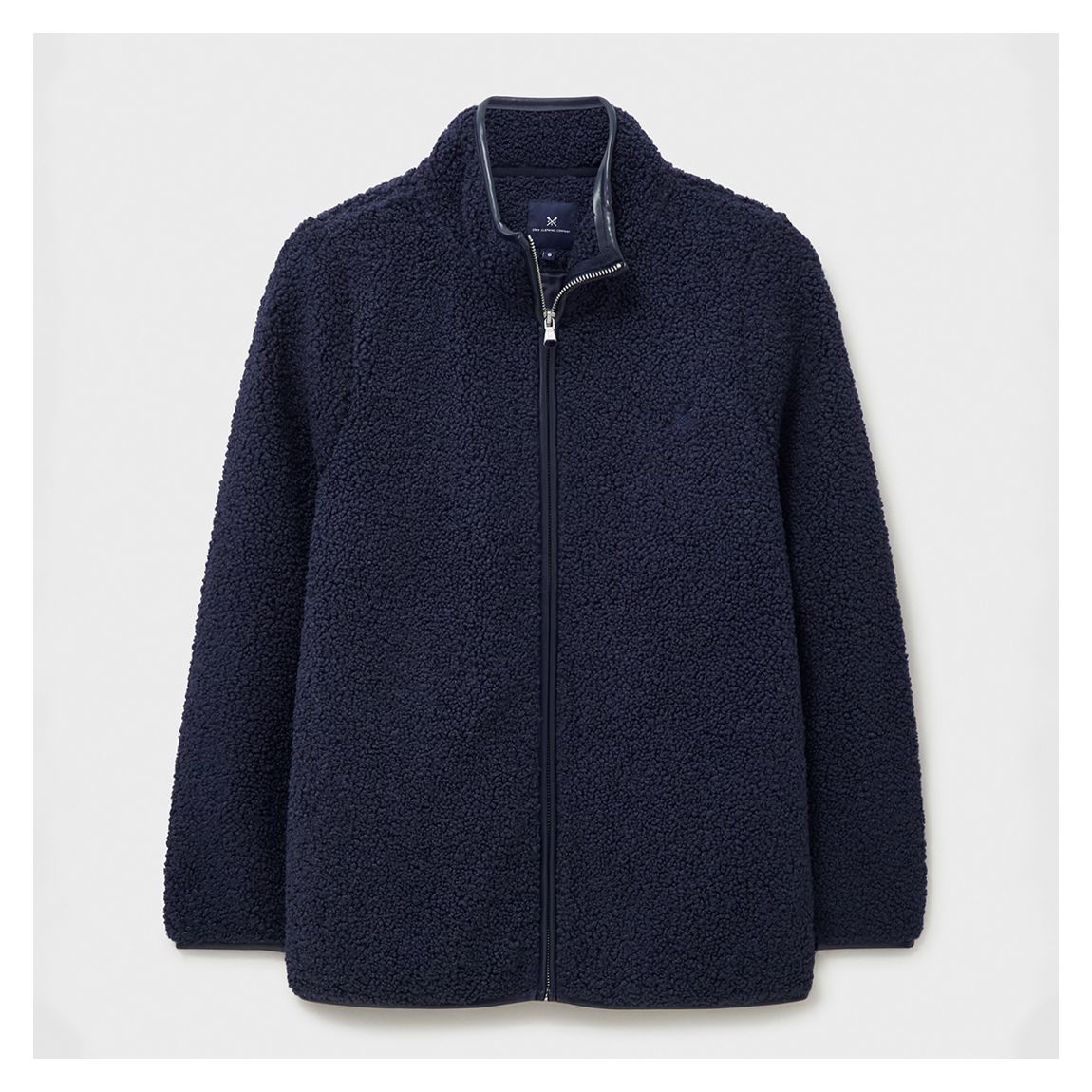 Navy Zip Through Borg Fleece main product photo