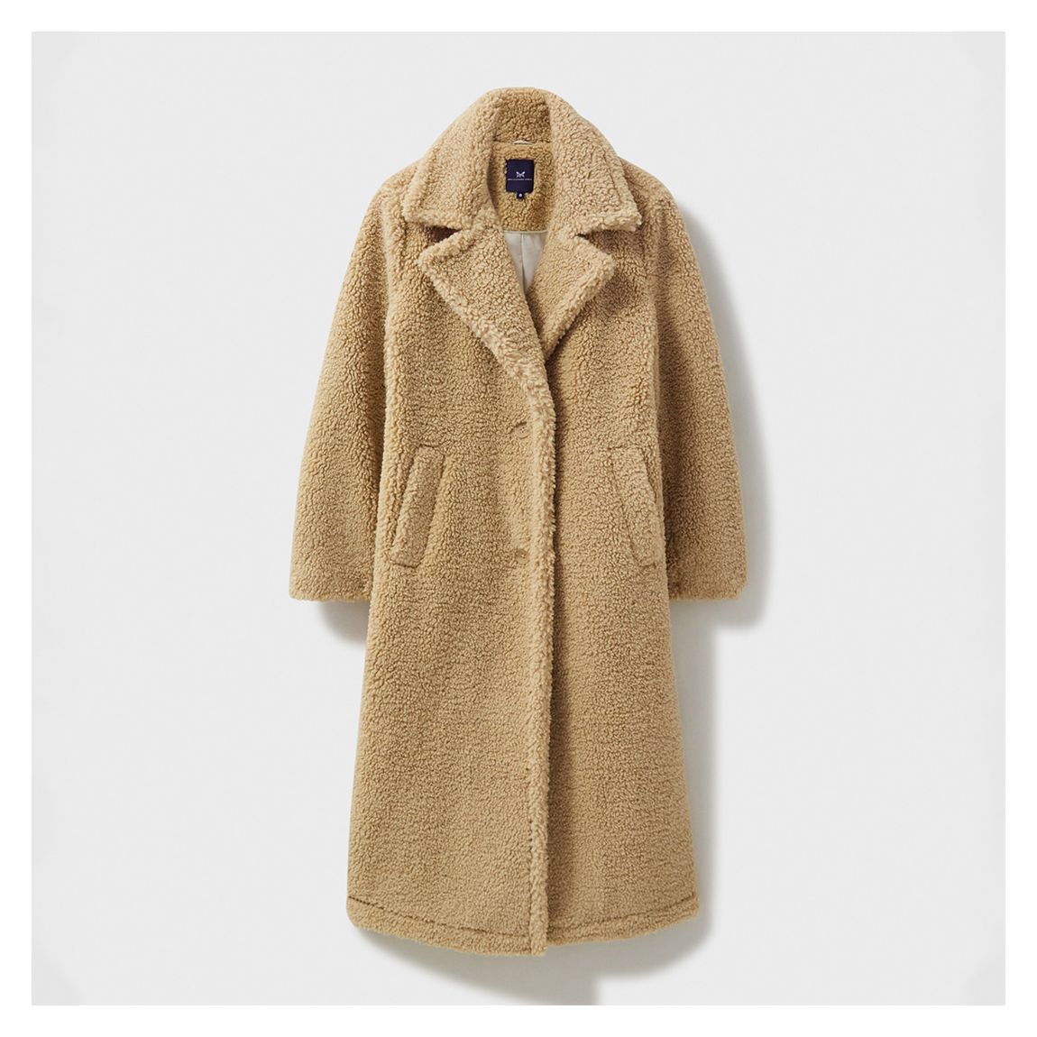 Beige Borg Longline Coat main product photo
