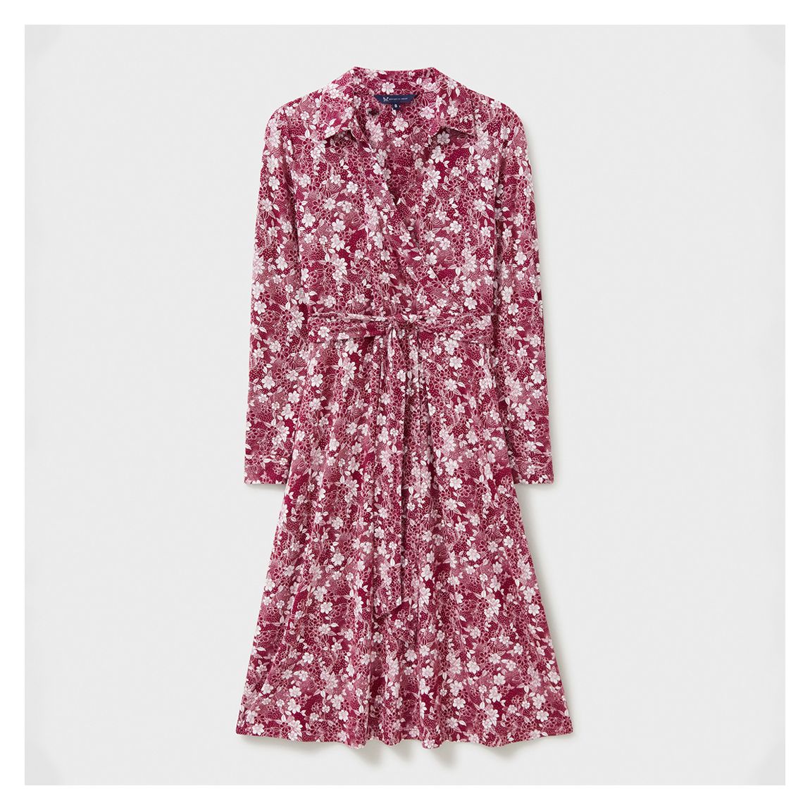 Red Floral Dani Wrap Jersey Mini Dress main product photo