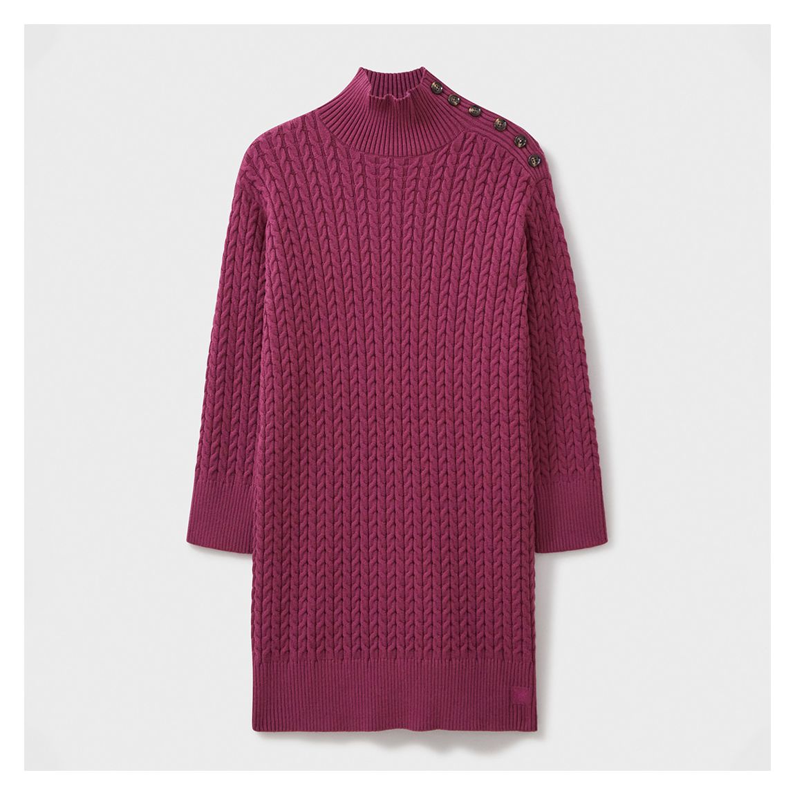 Pink Button Shoulder Cable Knit Mini Dress main product photo