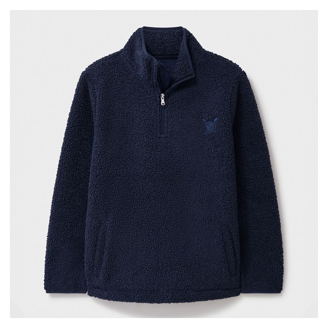 Navy Zip-Through Borg Fleece main product photo