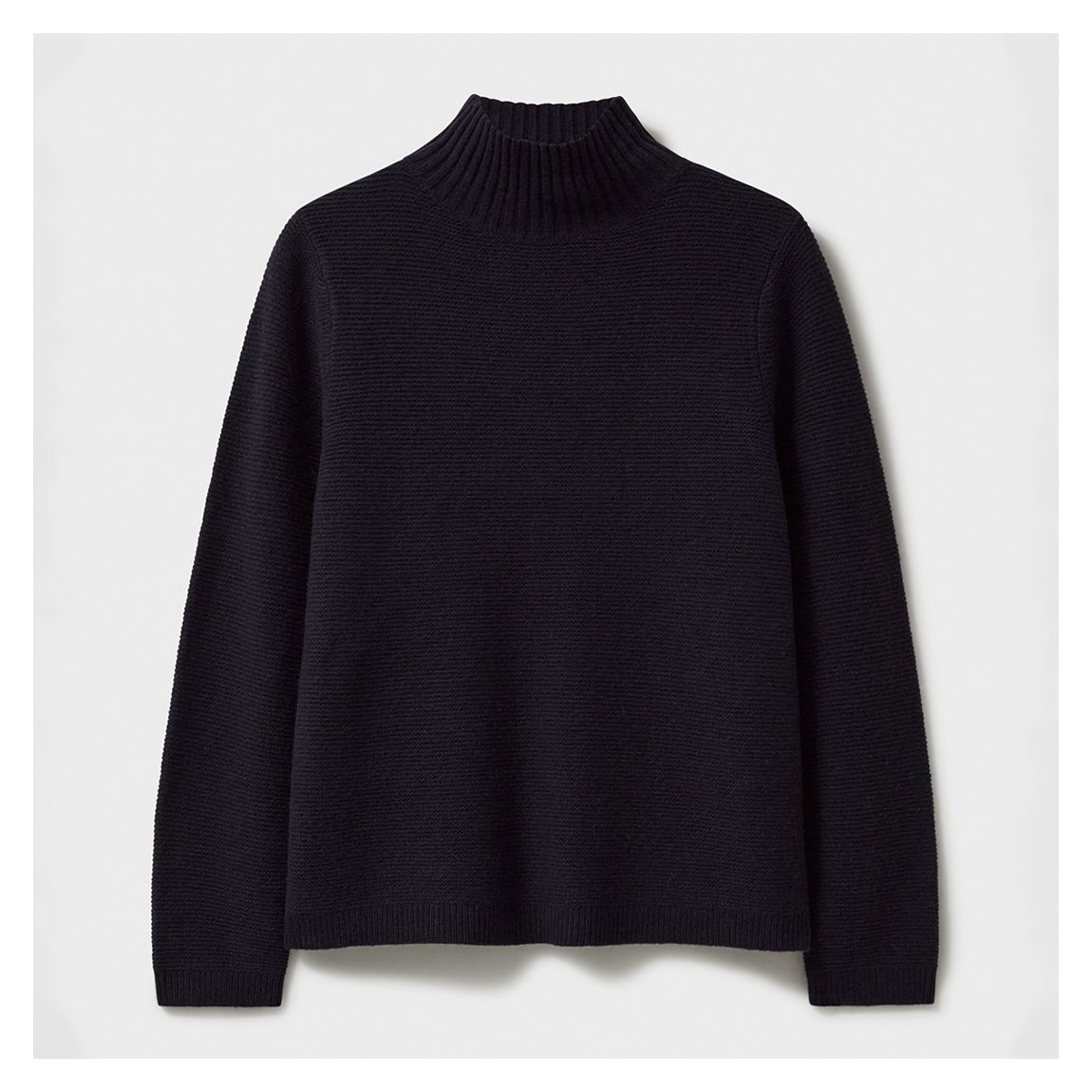 Navy Harmony Merino Wool Blend High Neck Jumper main product photo