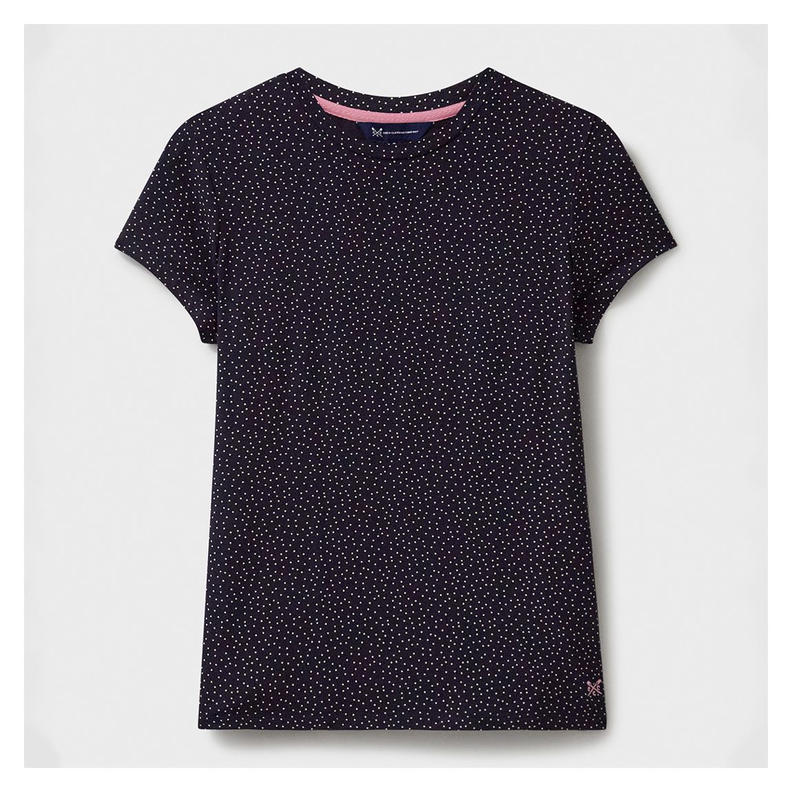 Navy Spot Printed Jersey Stretch T-Shirt main product photo