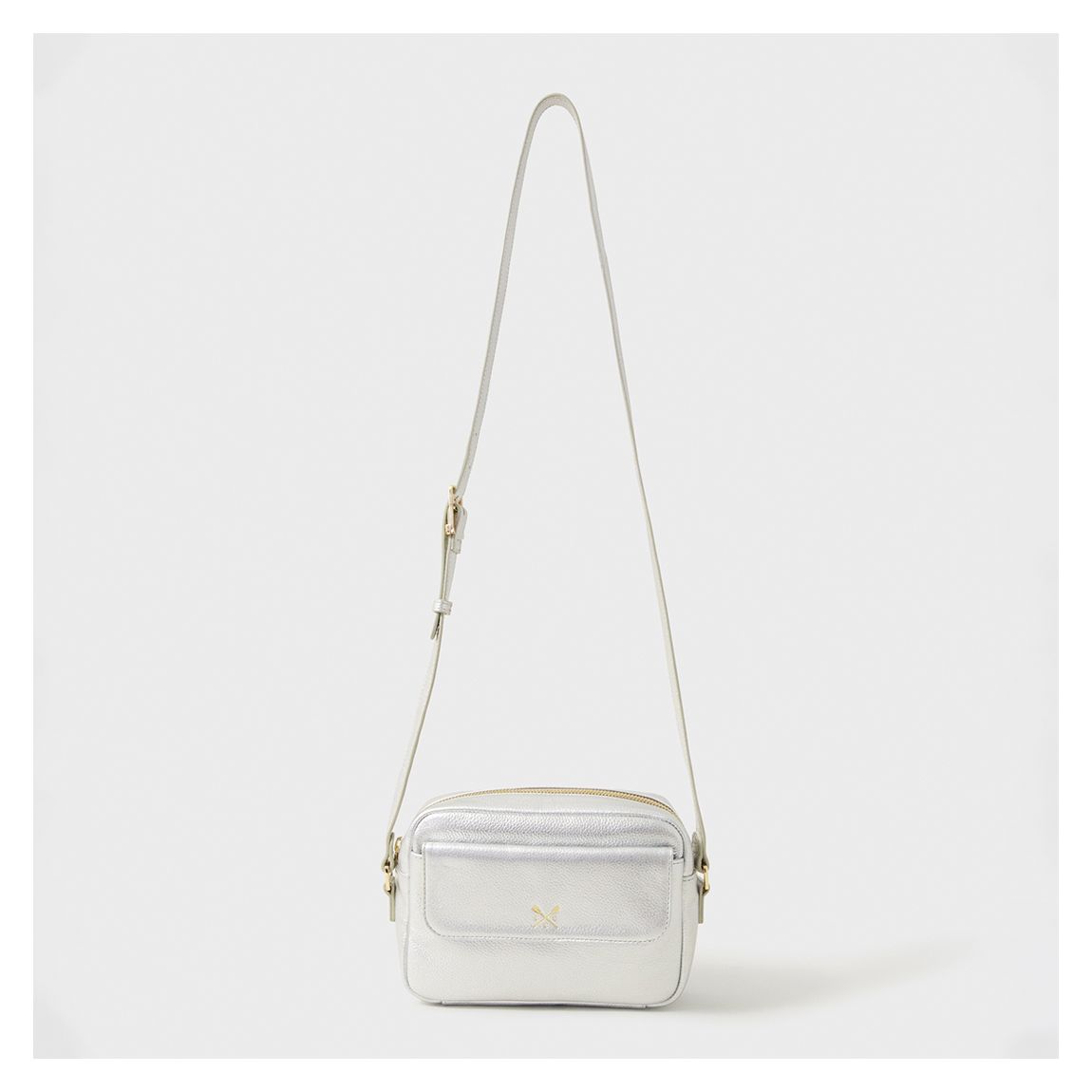 Sliver Leather Camera Bag main product photo