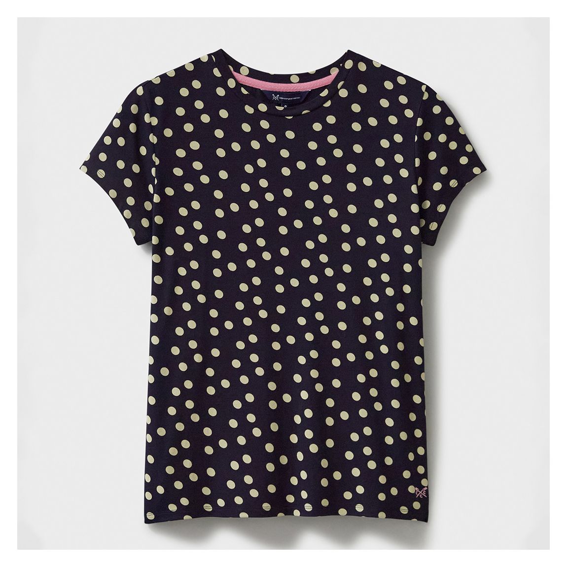 Black Polka Dot Printed Stretch T-Shirt main product photo