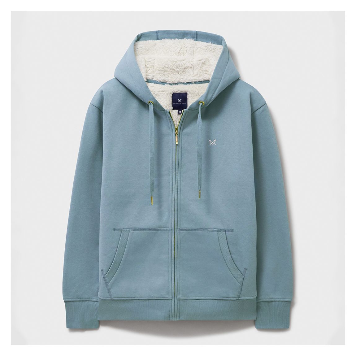 Light Blue Borg Lined Zip Through Hoodie main product photo