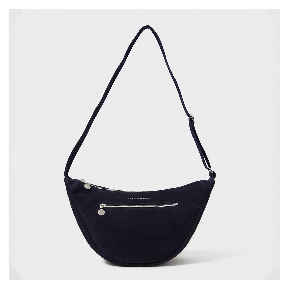 Navy Suede Half Moon Slingback Bag main product photo