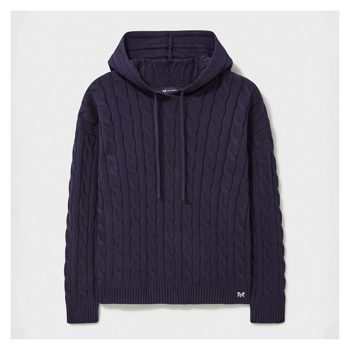 Navy Heritage Cable Knit Cotton Hoodie main product photo