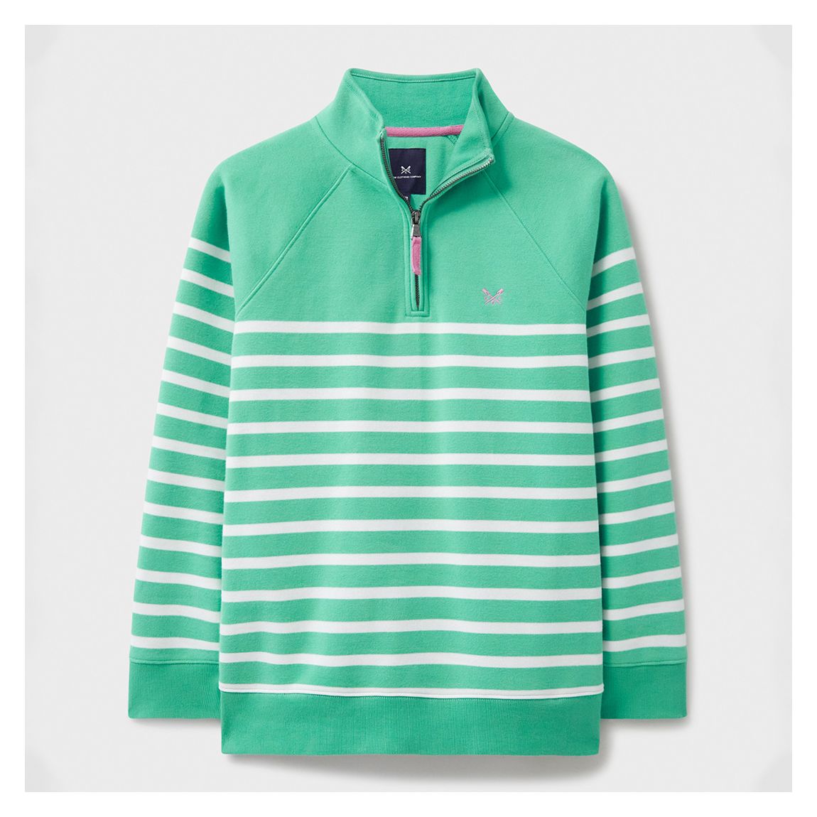 Green 1/2 Zip Cotton Blend Sweatshirt main product photo