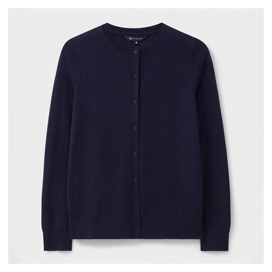 Navy Merino Wool Cardigan main product photo