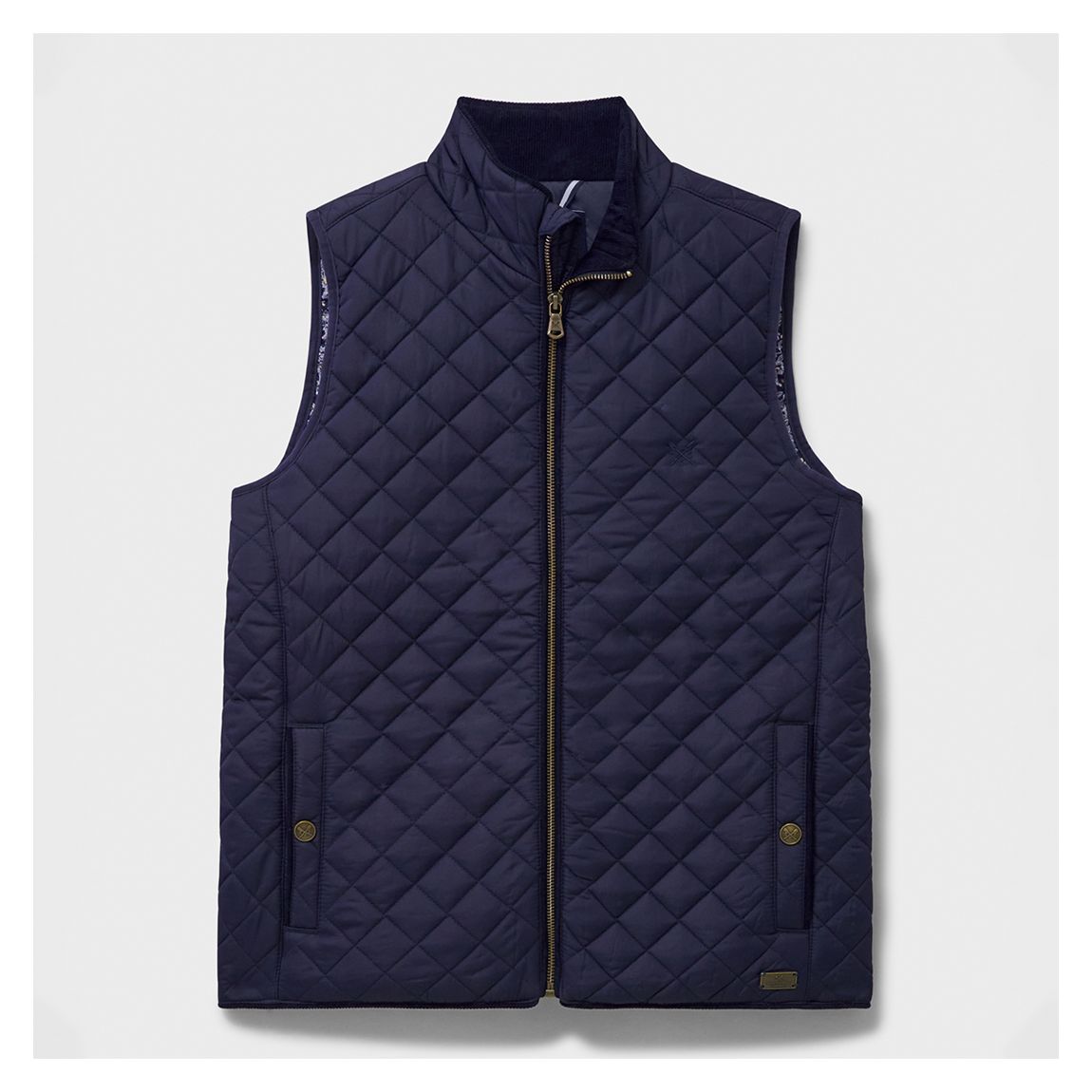 Navy Midweight Padded Diamond Quilted Gilet main product photo