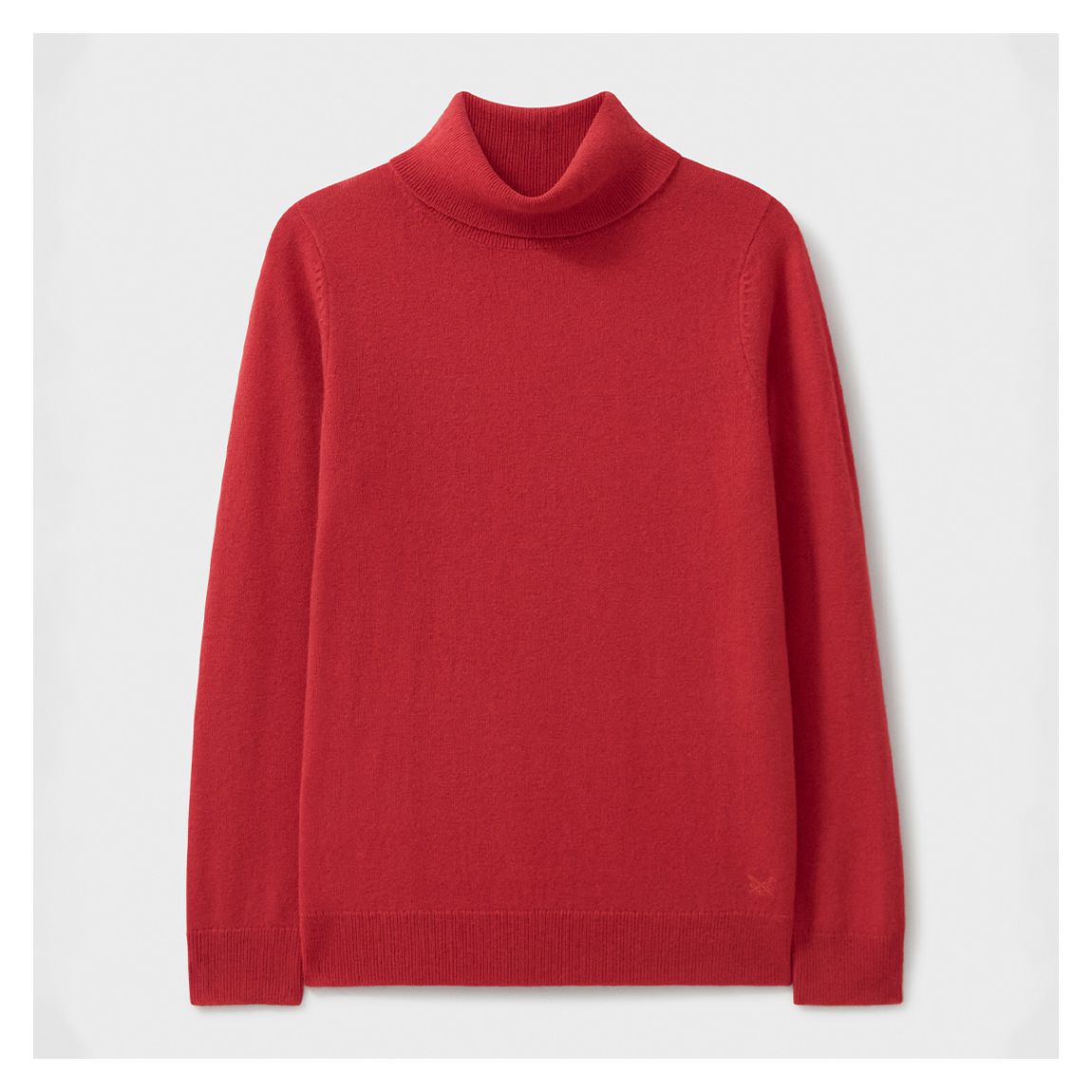 Red Fine Merino Wool Blend Roll Neck Jumper main product photo