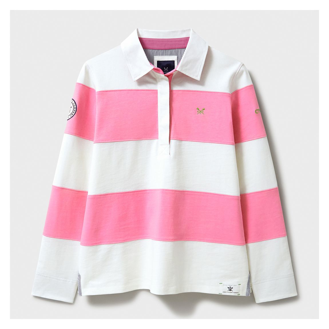 Pink/White Stripe Rugby Cotton Sweatshirt main product photo