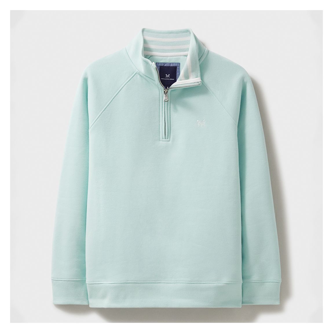 Light Green 1/2 Zip Cotton Blend Sweatshirt main product photo
