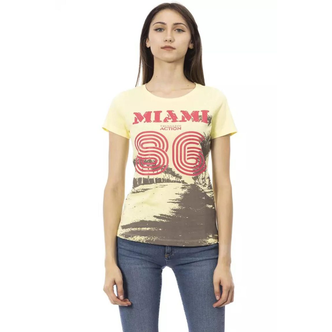 Miami 86 TShirt Casual Style Wo - Yellow T-Shirts main product photo