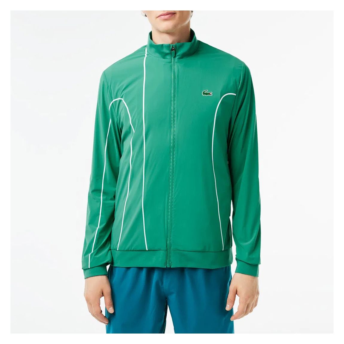 Green Contrast Piping Lightweight Jacket main product photo