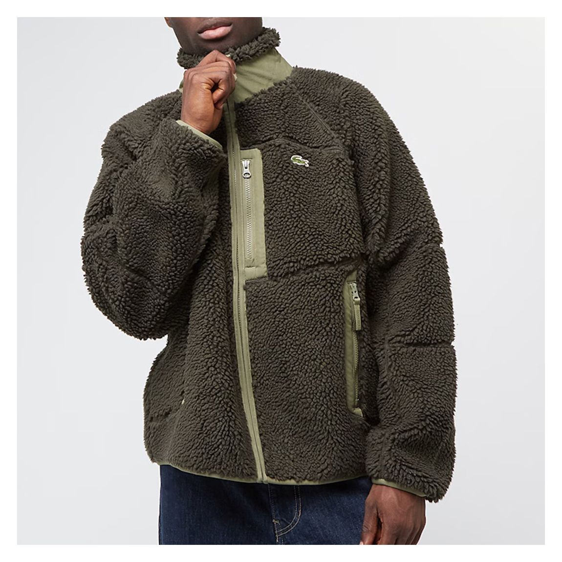 Khaki Two Tone Zip Fleece main product photo
