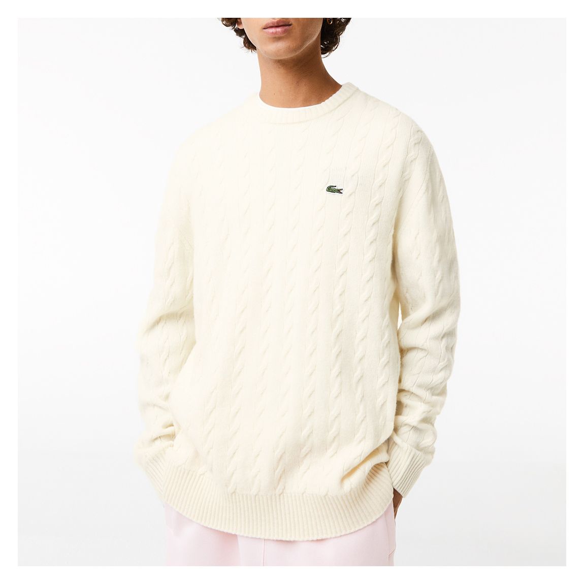 Cream Cable Knit Crew Neck Jumper main product photo