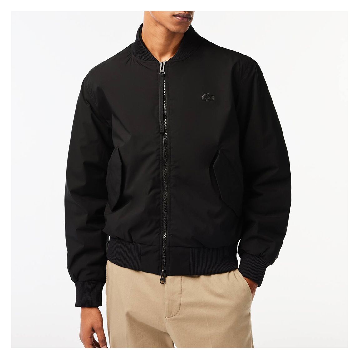 Black Monochrome Zip Bomber Jacket main product photo