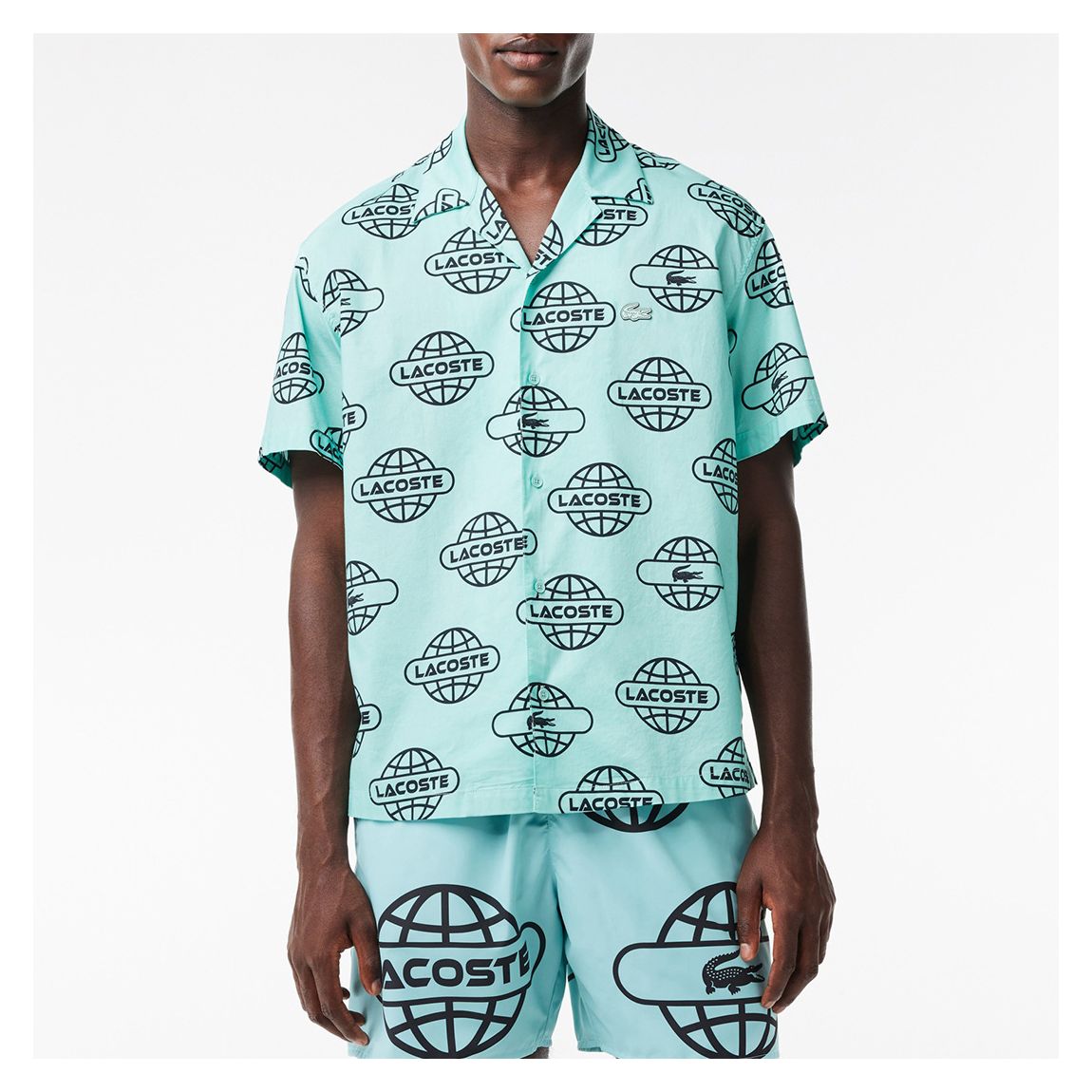 Blue Graphic Print Camp Shirt main product photo