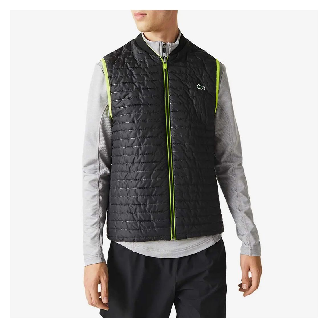 Black/Lime Piping Zip Gilet main product photo