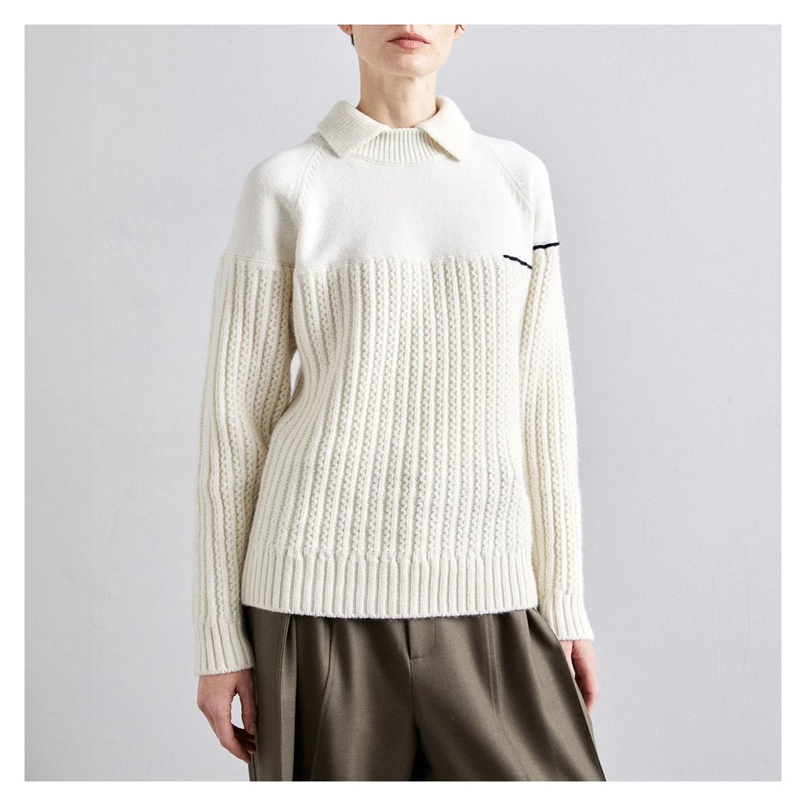 Cream Wool Collar Detail Jumper main product photo