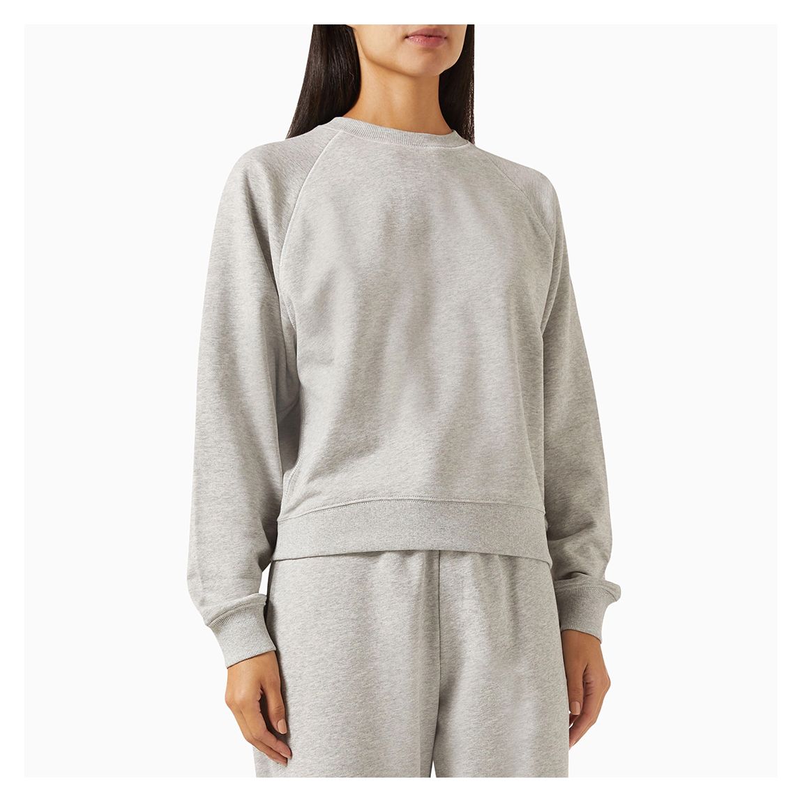 Grey Marl Loopback Cotton Football Sweatshirt main product photo