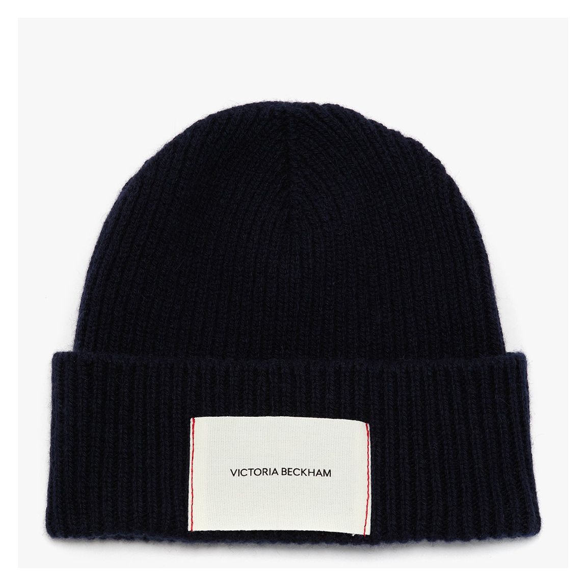 Navy Cashmere Logo Patch Beanie main product photo
