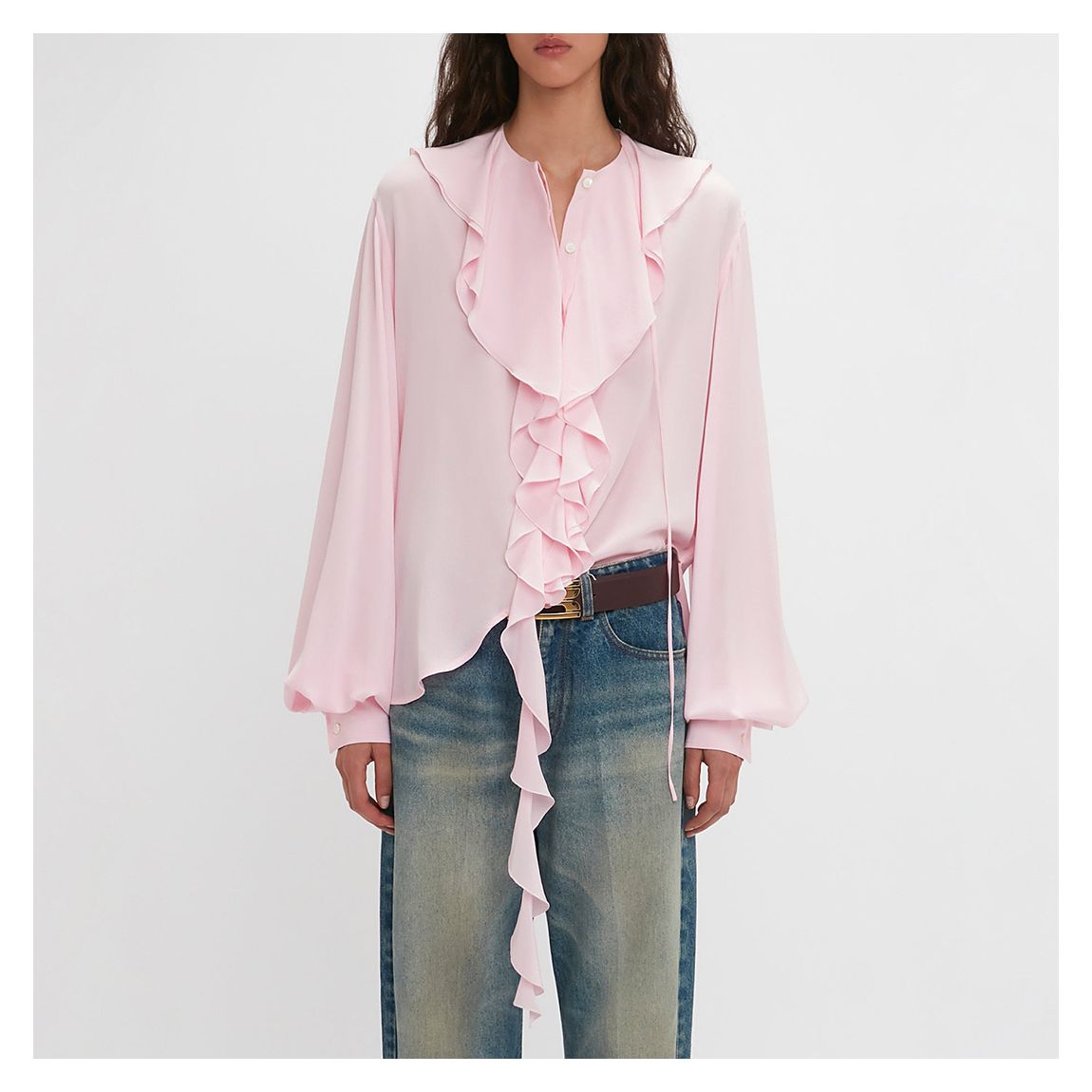 Orchid Pink Silk Romantic Blouse main product photo