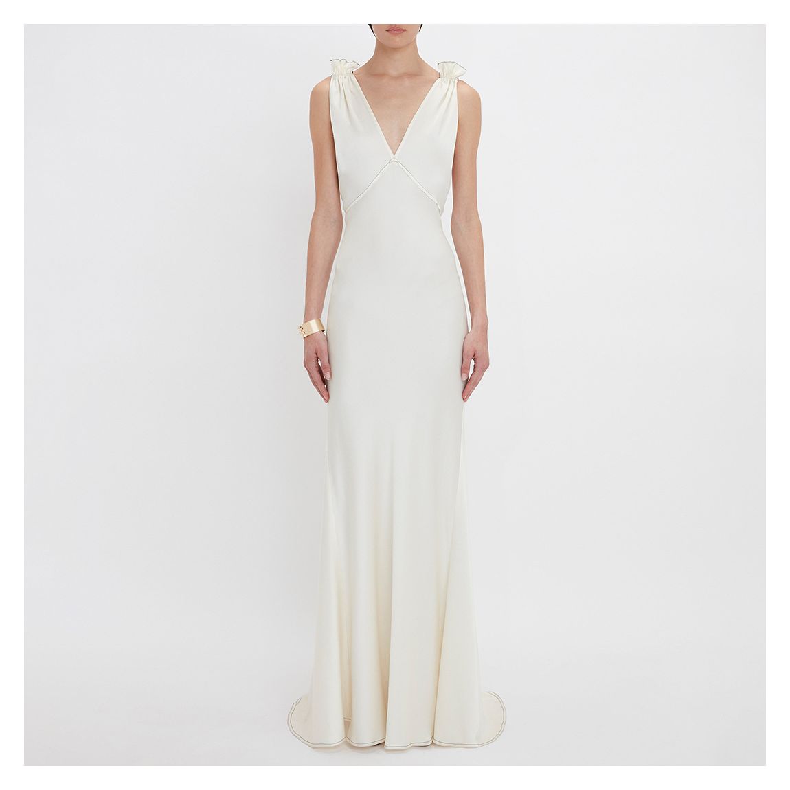 Ivory Gathered Shoulder Cami Gown
main product photo