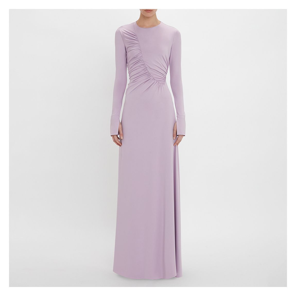 Lilac Ruched Detail Floor-Length Gown main product photo