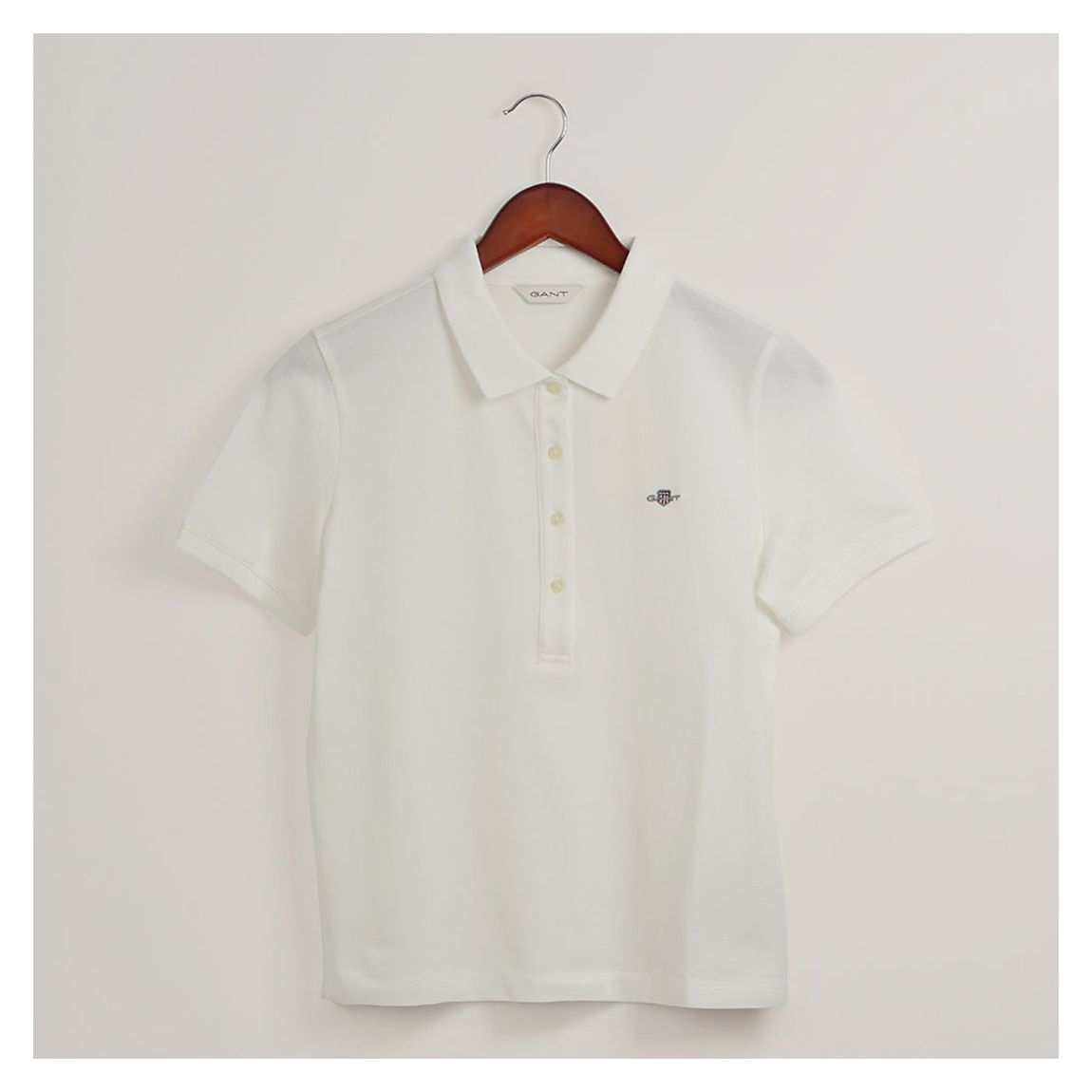 White Crop Polo Top main product photo
